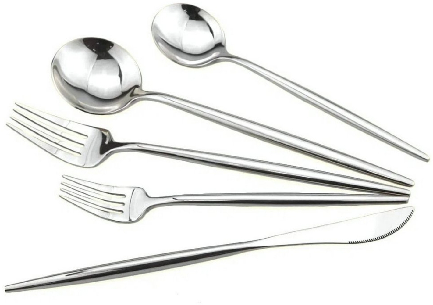 YNOFIT Besteck-Set 24-tlg Besteckset, Essbesteck Set mit Messer Gabel Löffel (30-tlg), 6 Personen, (24-tlg), Edelstahl, Geschenkbox Set für Hause, Bankett Bild 1