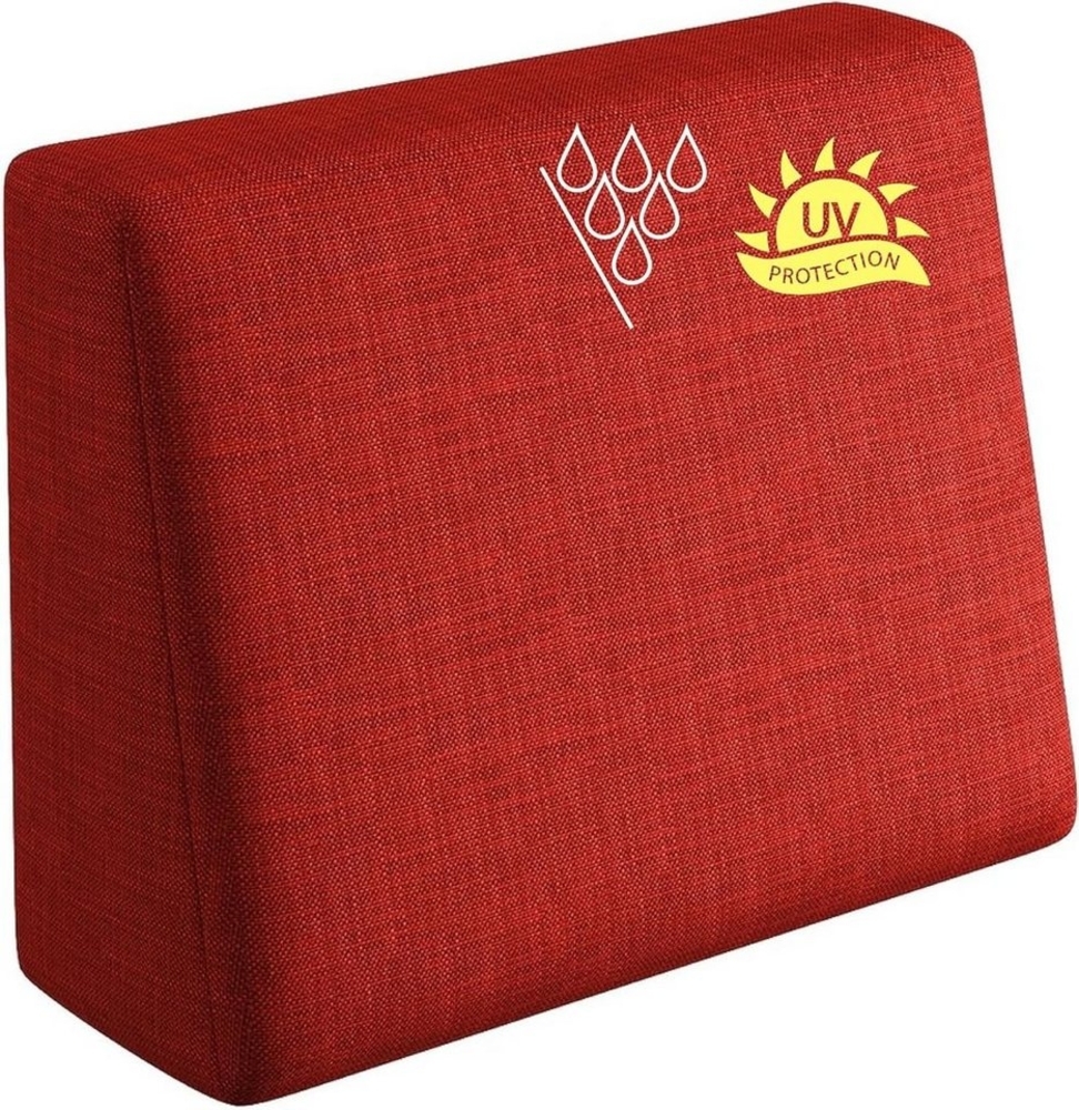 sunnypillow Palettenkissen mit abnehmbarem Bezug UV - beständig Outdoor wasserdicht Kaltschaum Palettenauflage Palettenpolster Palettensofa Seitenkissen 60 x 40 x 20/10cm Rot Bild 1