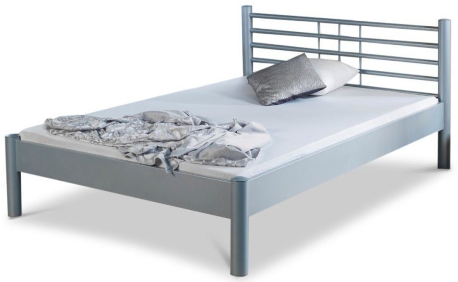 BedBox Metallbett modernes Metallbett Mia, klassisches Kopfteil, pulverbeschichtetes Metall Bild 1