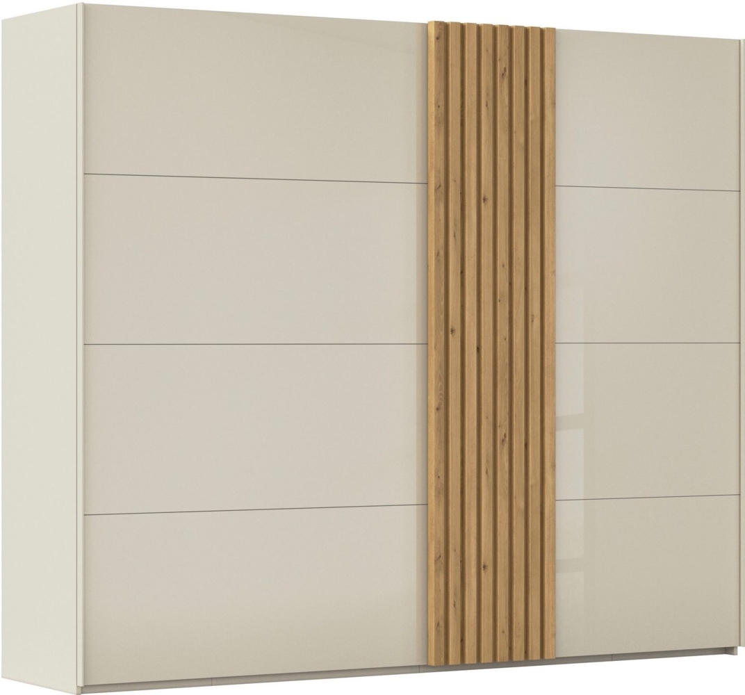 rauch Schwebetürenschrank Kleiderschrank Schrank Garderobe Wäscheschrank TEGIO mit hochwertigen Holzdekoraufleistung und Glasfront MADE IN GERMANY Bild 1