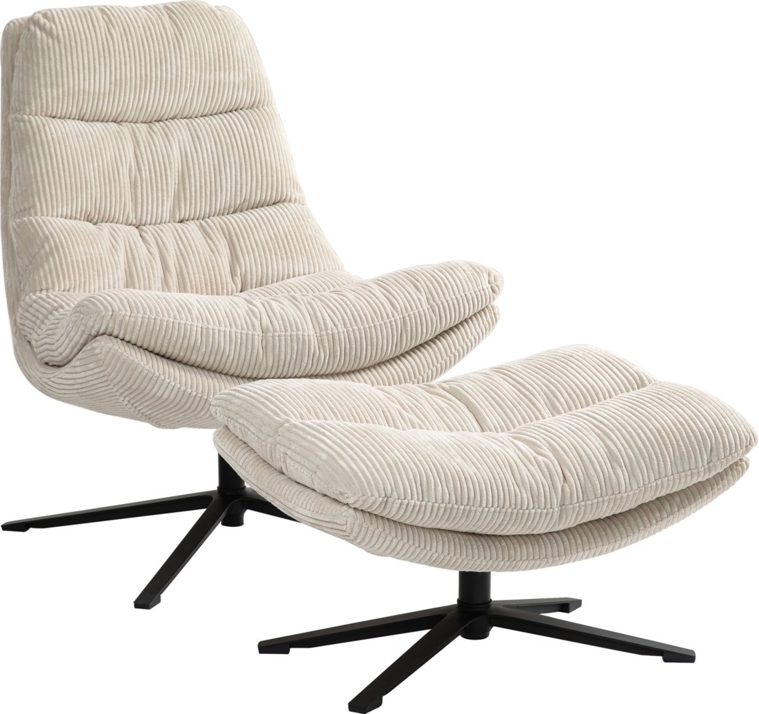 Duo Collection Relaxsessel Porto, 360° drehbar, doppelte Polsterung, mit Hocker, bis 115 kg belastbar Bild 1