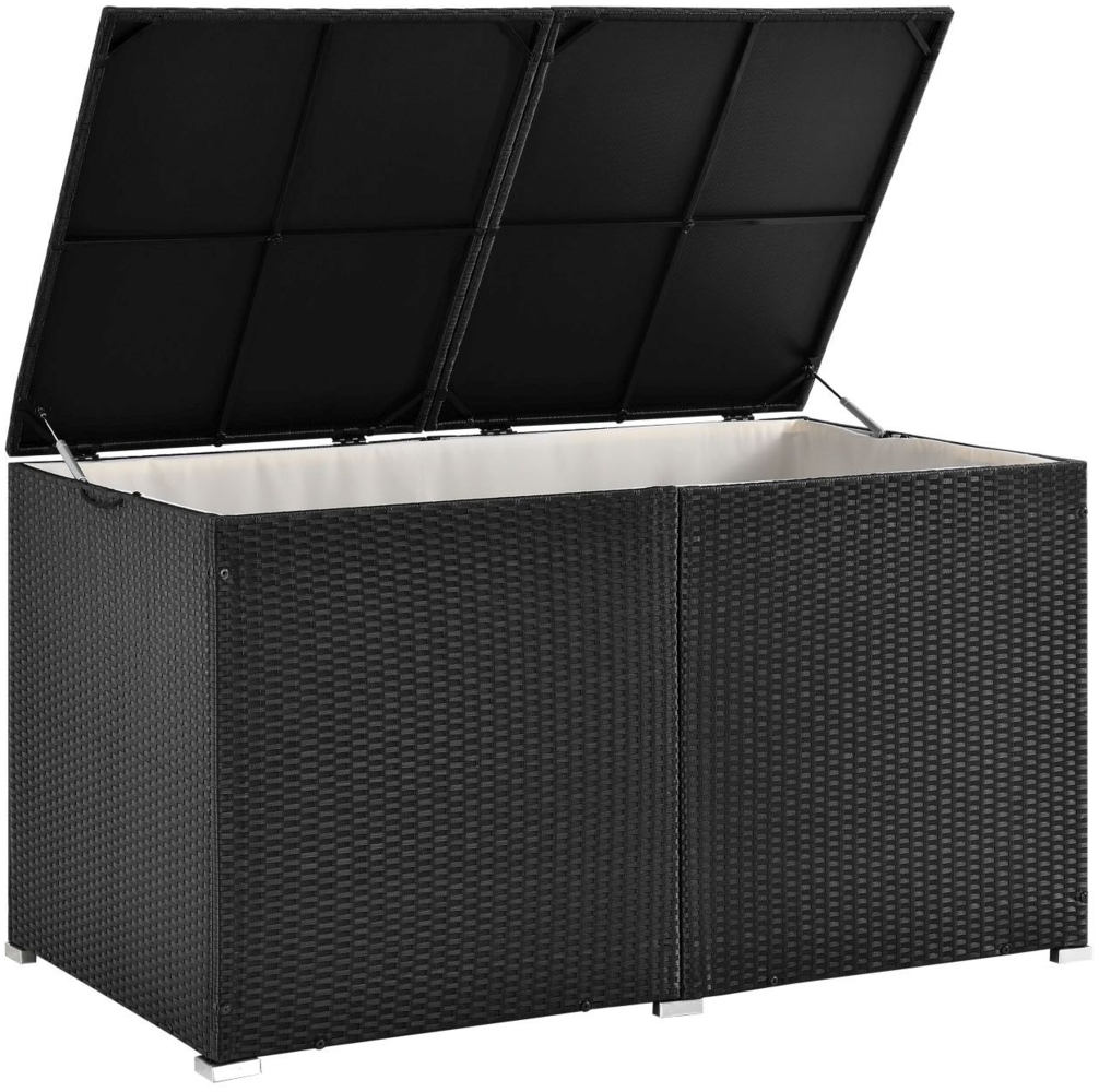 Juskys Polyrattan Auflagenbox Ikaria 950 L Schwarz Bild 1