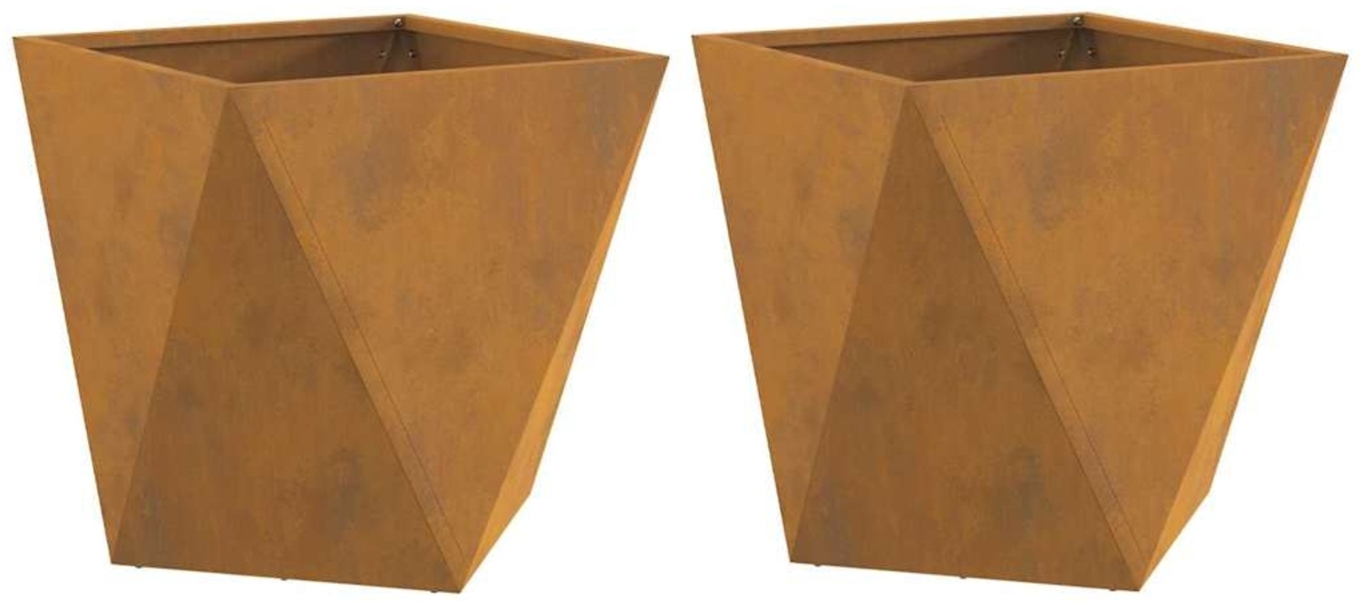vidaXL Pflanzkübel 2 pcs Rostig 50 x 50 x 50 cm Wetterfeststahl 883849 Bild 1