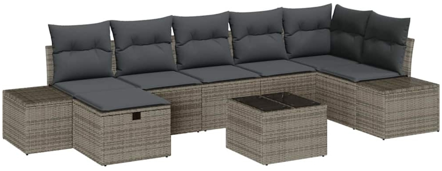 vidaXL Garten-Sofa-Set 8 pcs Grau 55 x 62 x 69 cm Poly Rattan 3360740 Bild 1