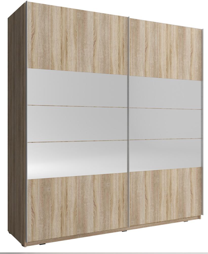 Domando Kleiderschrank Riccione M1 200 Modern Breite 200cm, Schwebetüren, praktische Facheinteilung in Sonoma Eiche Bild 1