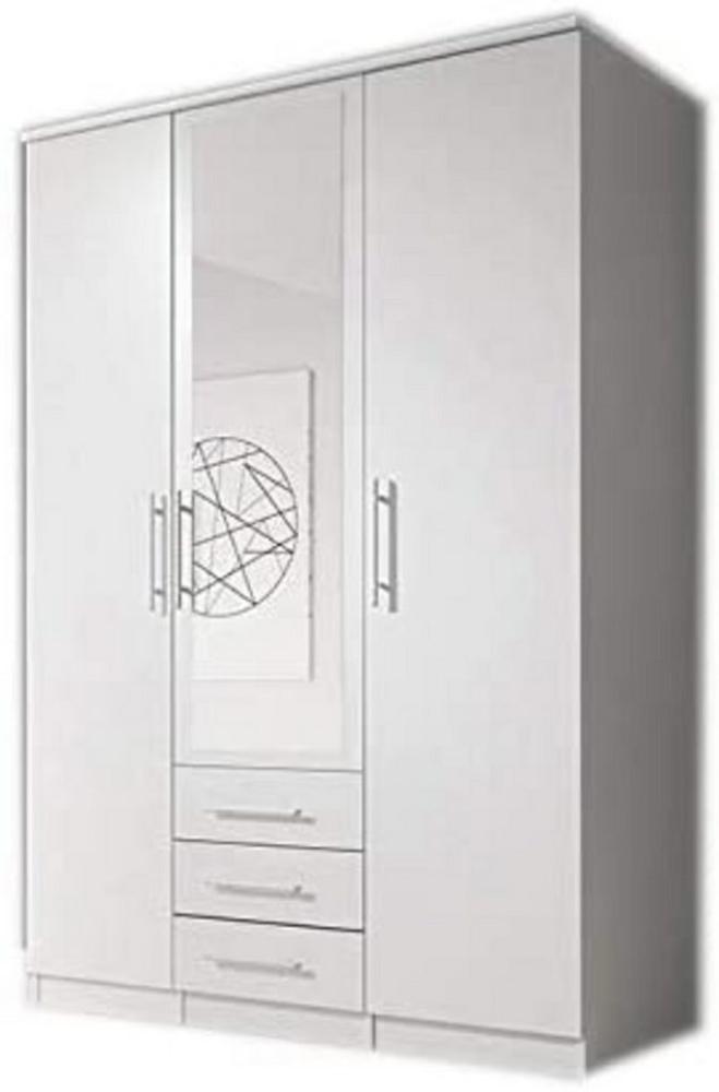 MOEBLO Drehtürenschrank RUTH 3D (mit Spiegel und Schubladen, Kleiderschrank 3-türig Schrank Garderobe Schlafzimmer) (BxHxT):150x210x64cm Bild 1