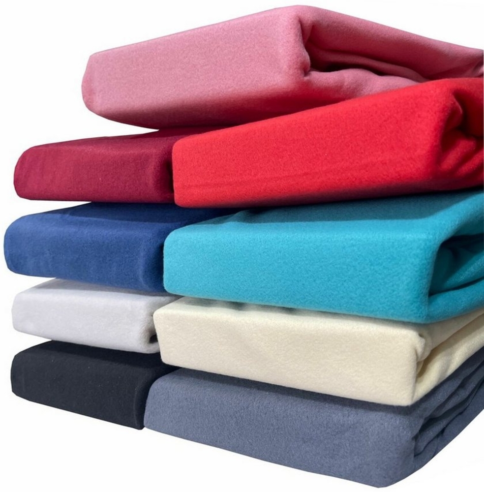 Visaggio Spannbettlaken Winter Mikrofaser-Fleece Spannbetttuch, Microfaser-Fleece, Gummizug: rundum, Thermofleece kuschelig weich, Einfarbig Bild 1