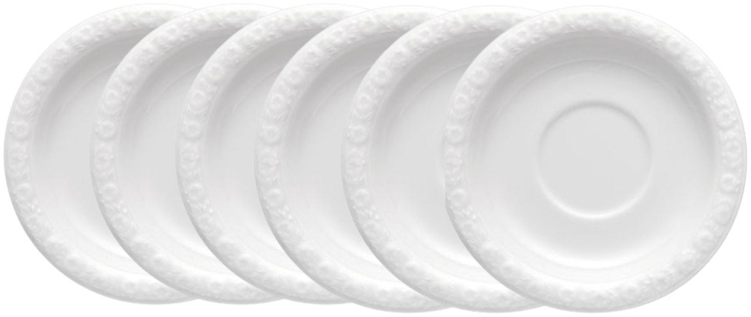 Rosenthal Geschirr-Set Maria Weiss Kaffee-Untertasse 14 cm Set6, Porzellan Bild 1