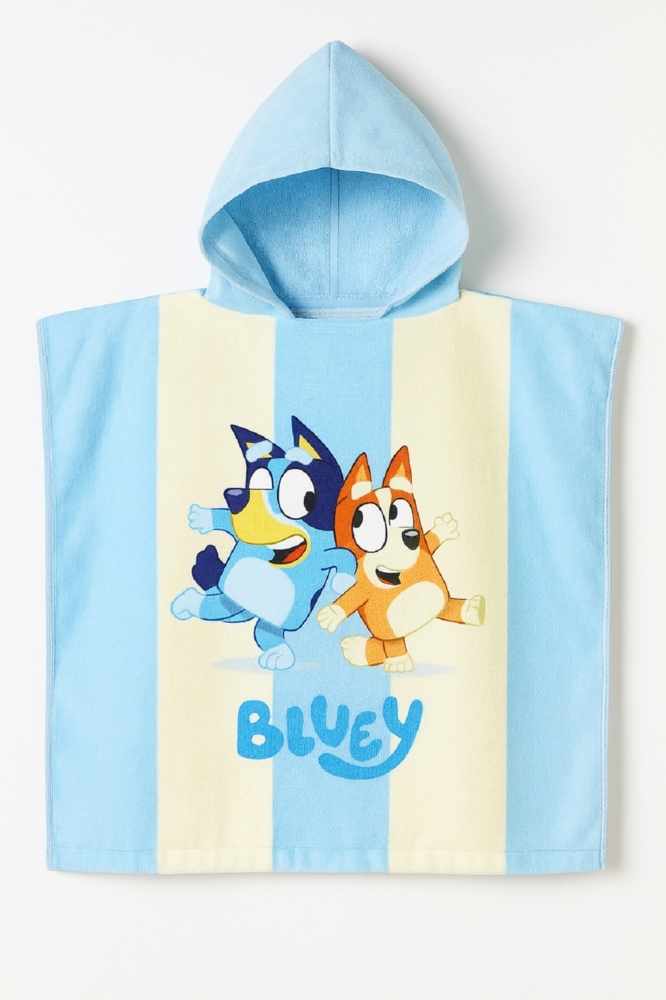 Bluey Kinder Kapuzenponcho Strandbad Duschtuch 100x50cm Bild 1