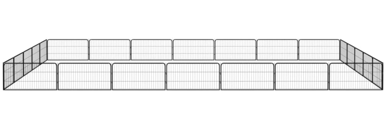vidaXL 24-tlg. Hundelaufstall Schwarz 100x50cm Stahl Pulverbeschichtet 3115971 Bild 1