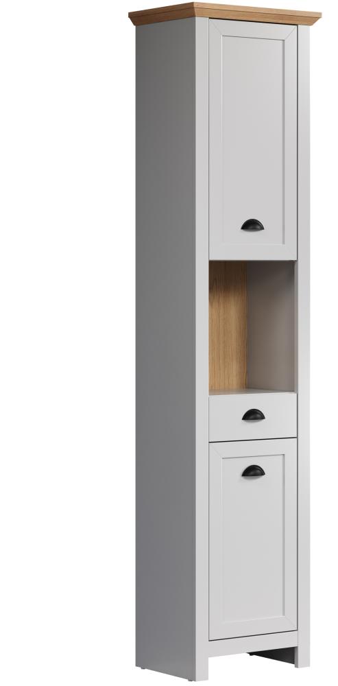 Hochschrank >Landside< in Lichtgrau Melamin - 46x191x33 (BxHxT) Bild 1