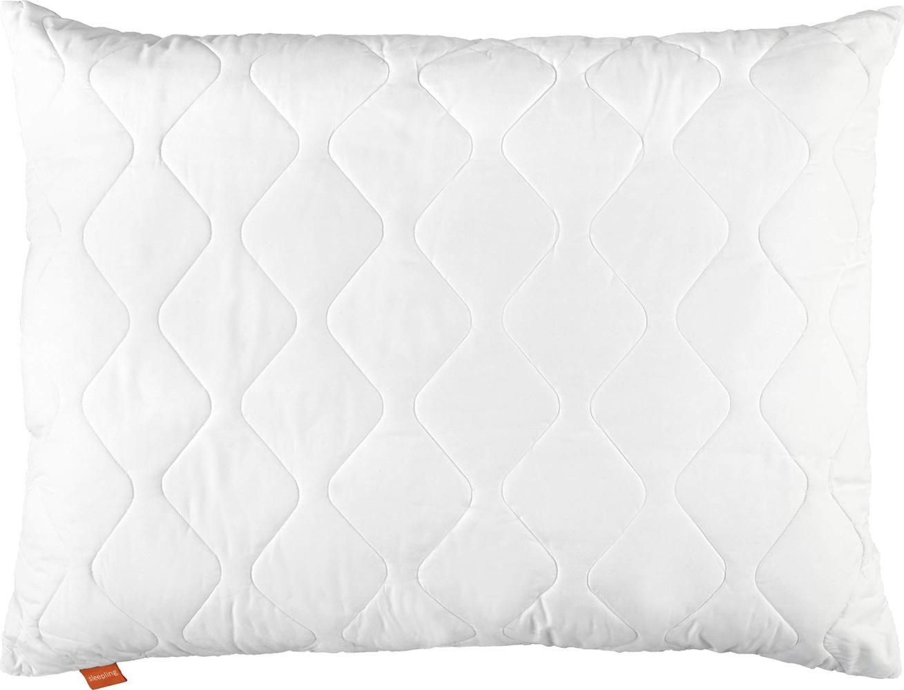 sleepling 190011 Basic 100 Kopfkissen | Polster | Ökotex | waschbar bis 60 Grad | Made in EU | Füllmengengarantie | Größengarantie | 70 x 90 cm, weiß Bild 1