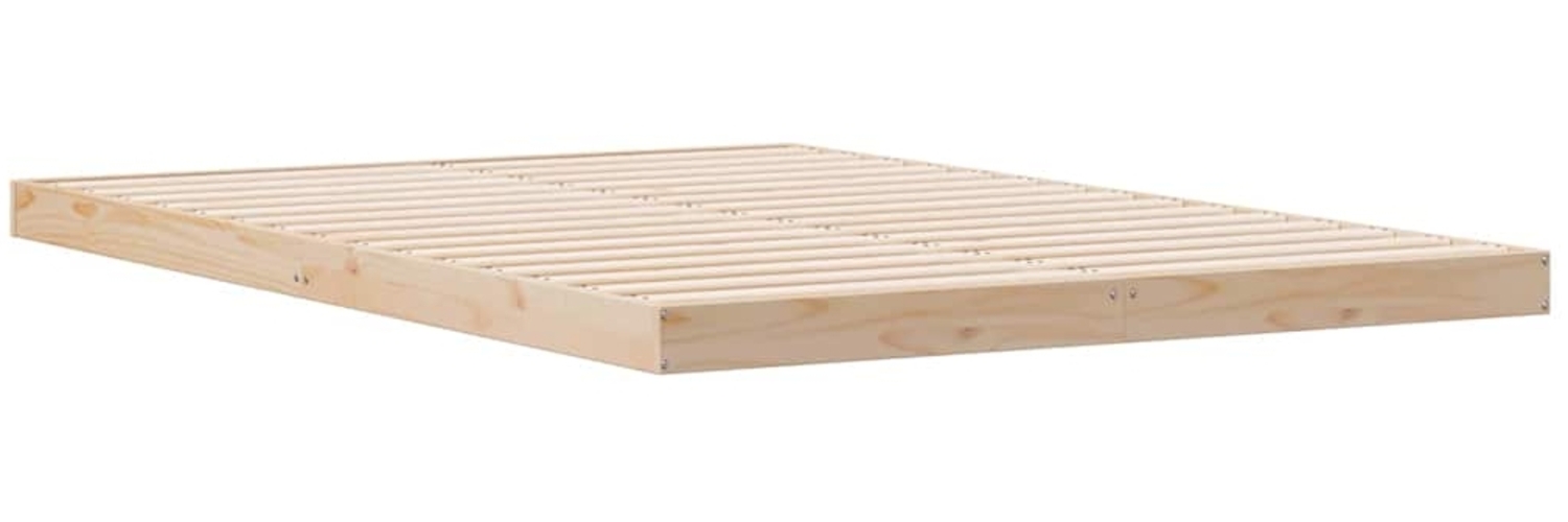 vidaXL Bodenbettrahmen Natur 213,5 x 104 x 9 cm Massives Kiefernholz 869738 Bild 1