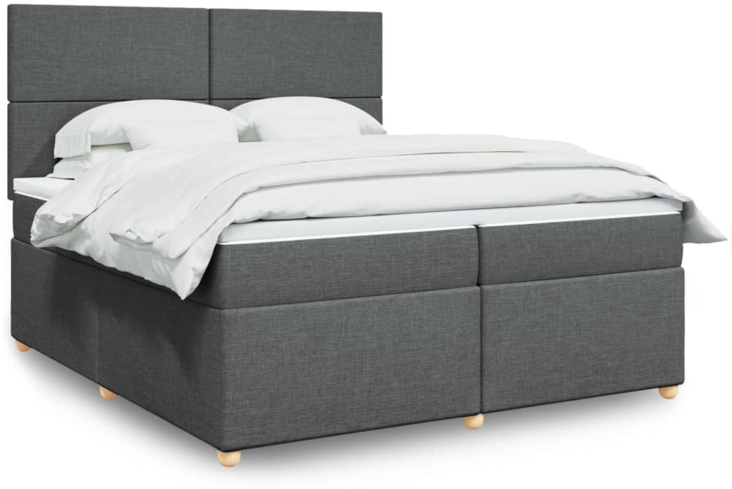 vidaXL Boxspringbett mit Matratze Dunkelgrau 200x200 cm Stoff 3293681 Bild 1