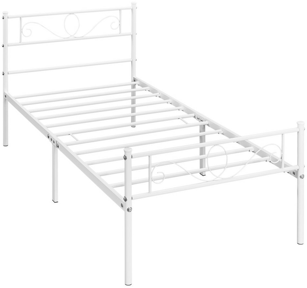 Yaheetech Bettgestell Metallbett mit Kopfteil, Einzelbett/Doppelbett Metallbettrahmen, 90-160 cm (B) Bild 1