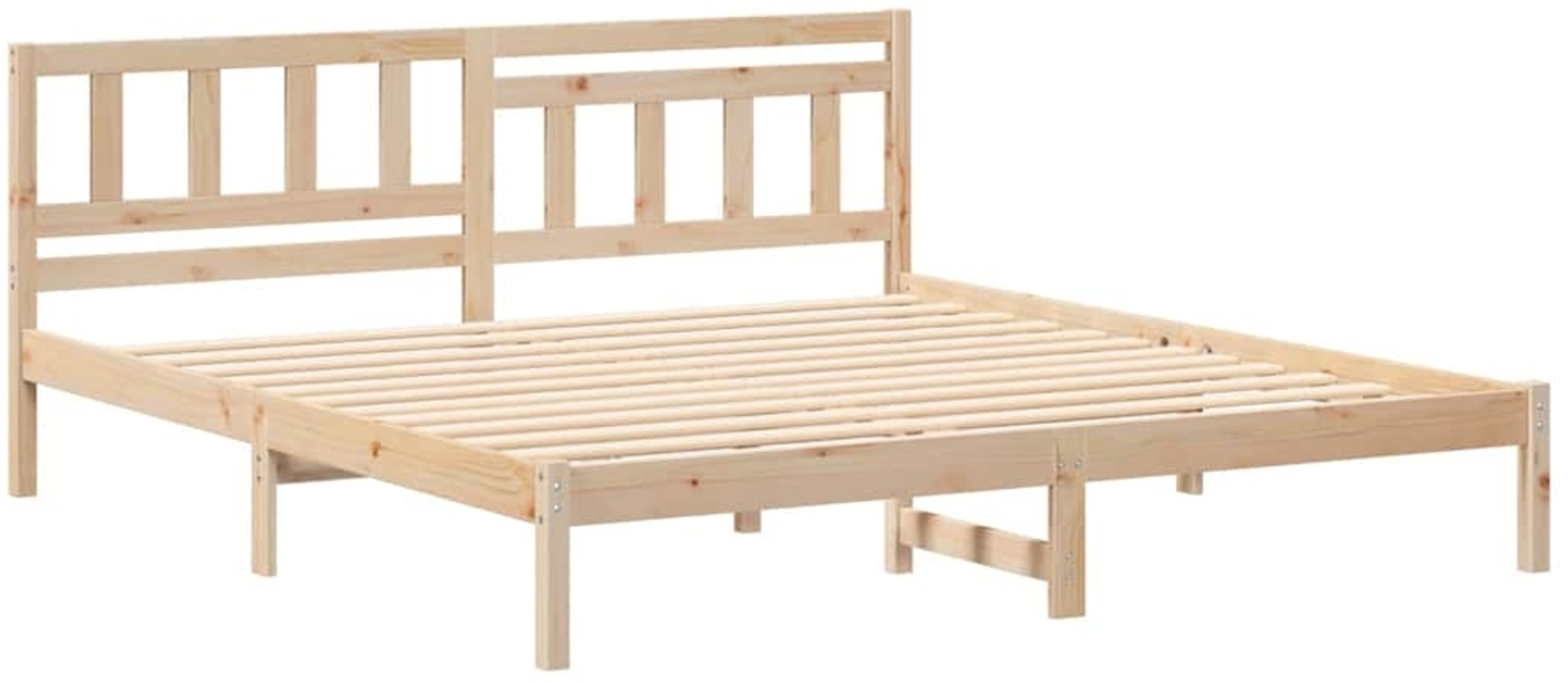 vidaXL Bettrahmen mit Kopfteil Braun 180 x 200 cm Massives Kiefernholz 872221 Bild 1