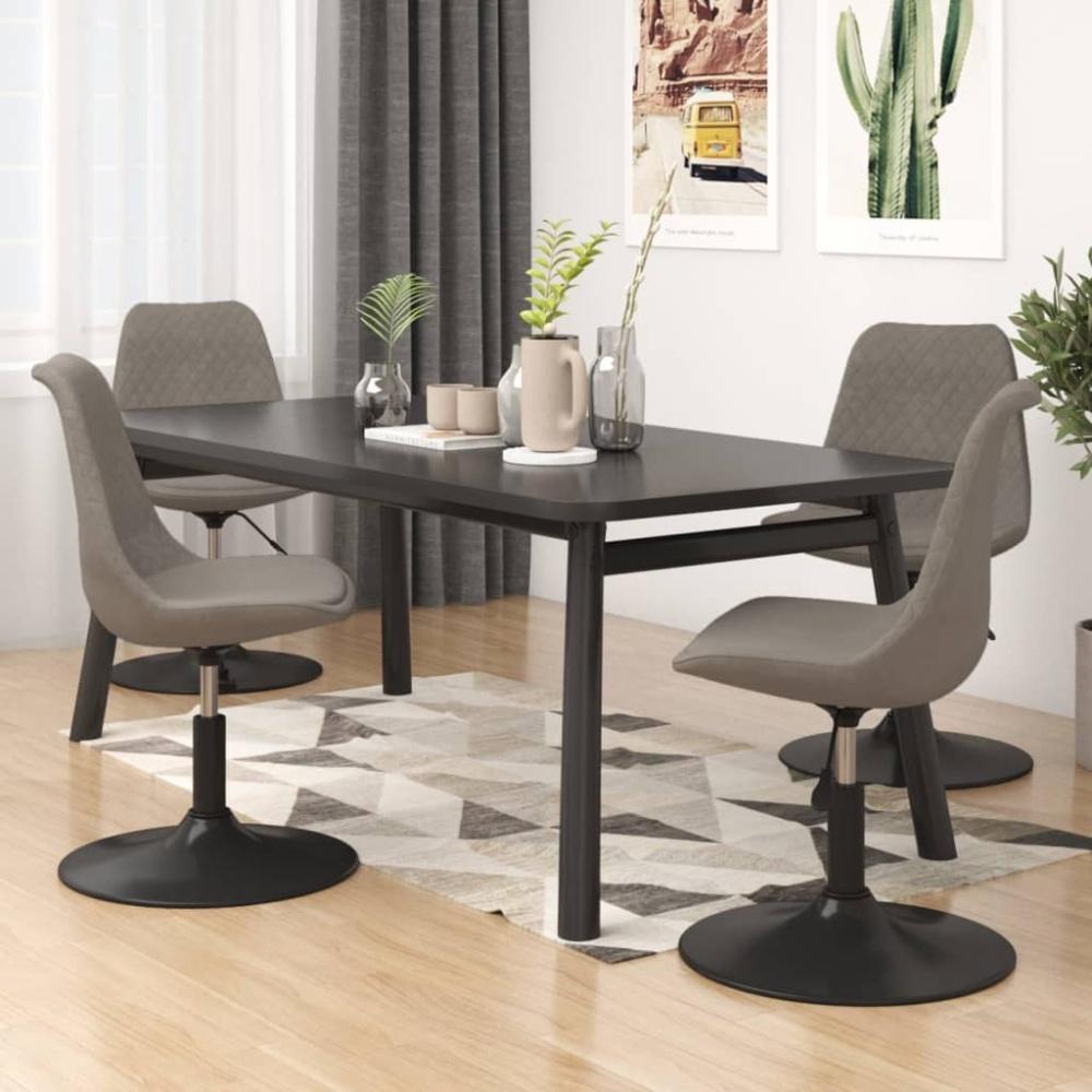 vidaXL Esszimmerstühle 4 Stk. Drehbar Hellgrau Samt 338391 Bild 1