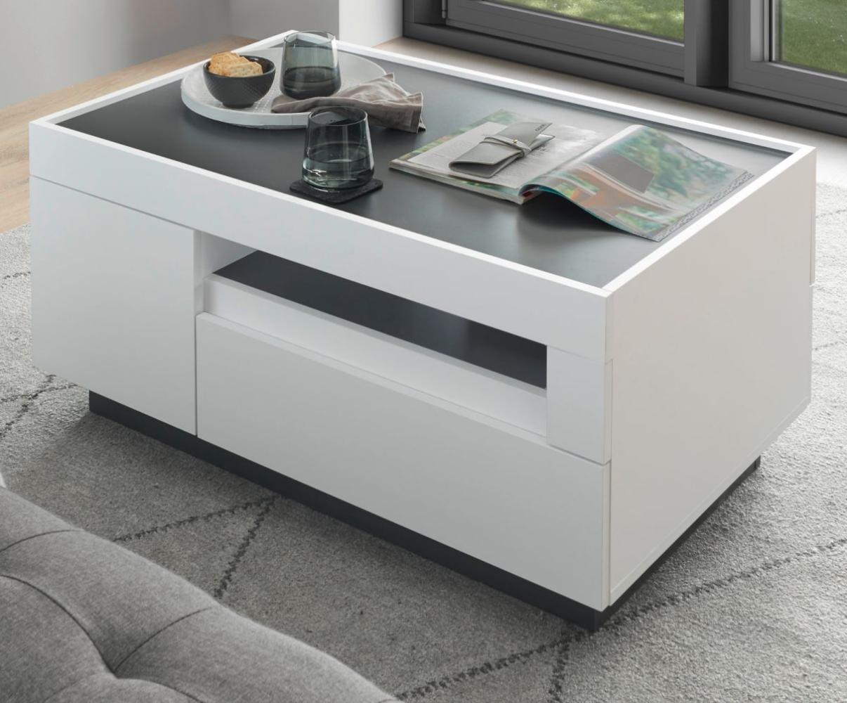 IMV 'Rooky' Couchtisch, Holzwerkstoff weiß/anthrazit, 100x60 cm, FSC® zertifiziert Bild 1