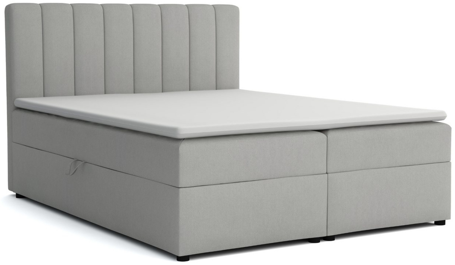 Deine Möbel 24 Boxspringbett RICK Polsterbett Boxbett Komplettbett Bonellfederkernmatratzen H3 (Taschenfederkernmatratzen 7 Zonen H4 optional Grau Hellgrau Schwarz Anthrazit Beige Samt Velour, 3-St, Polsterbett Ehebett Bett mit Topper und Bettkästen, M... Bild 1