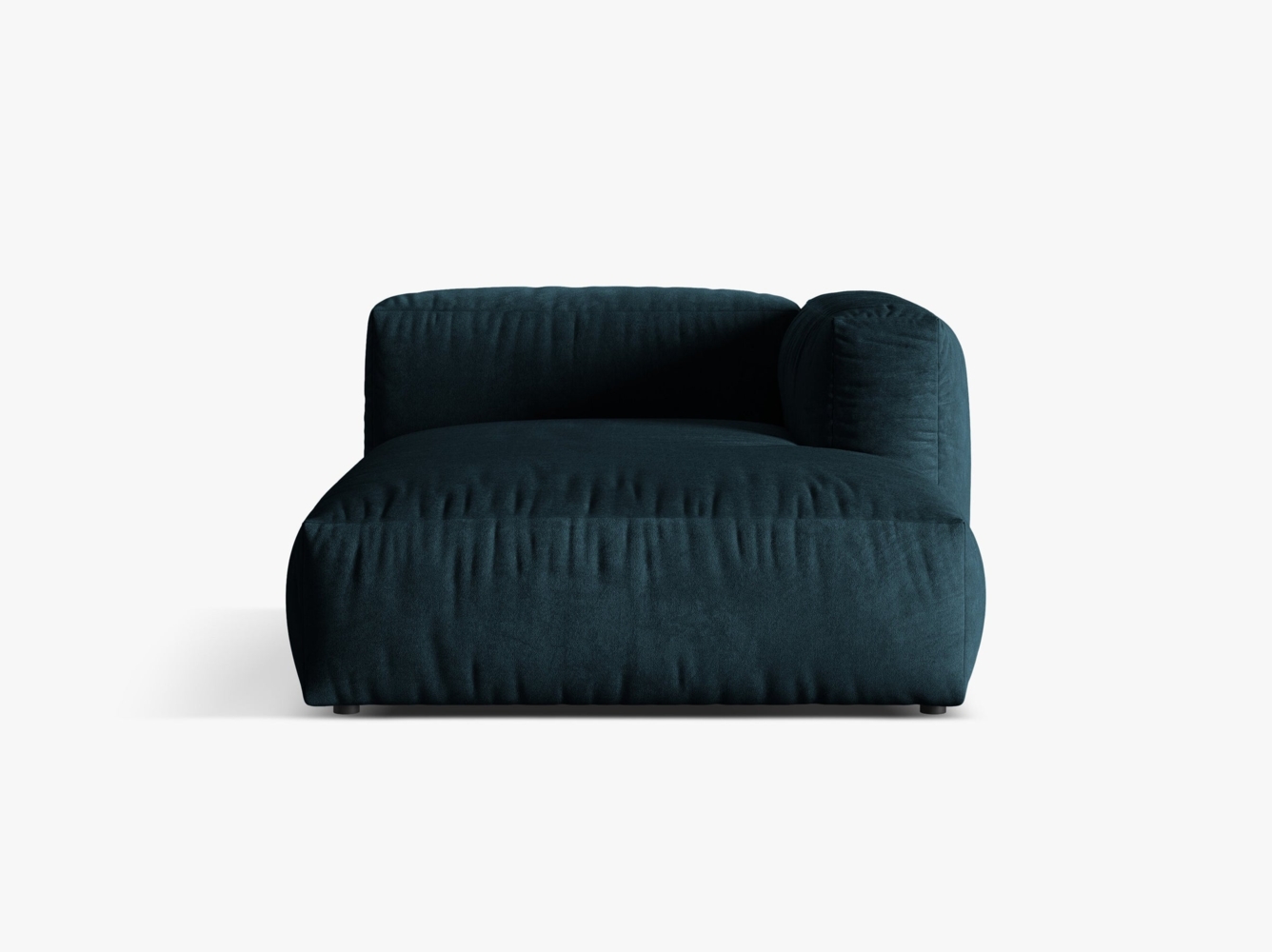 Micadoni Chaise Longue Martina 1-Sitzer Samt Tiefes Petrol Rechts Bild 1