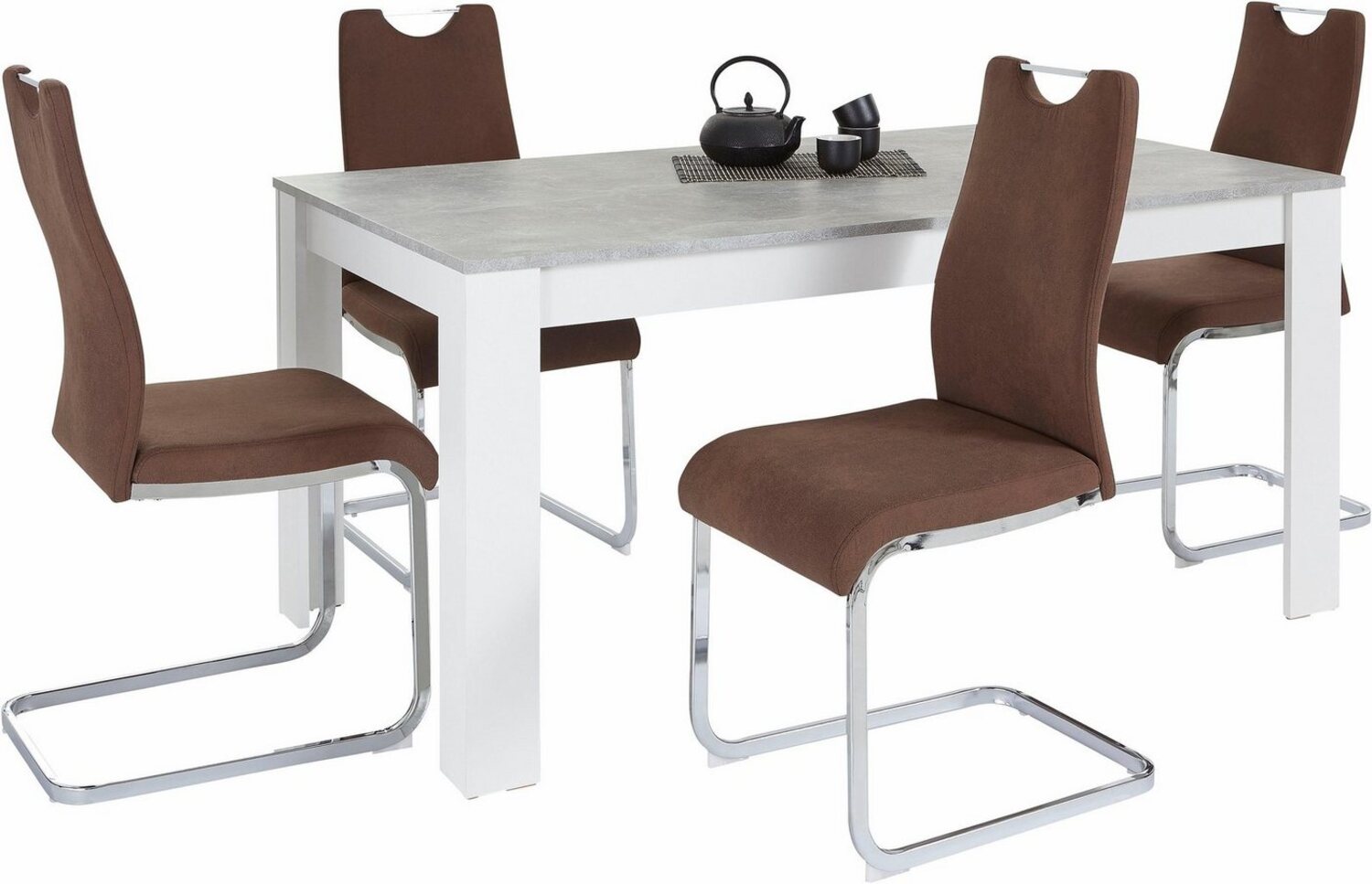 Homexperts Essgruppe Zabona, (Set, 5-tlg), 4 Stühle und 1 Tisch Bild 1