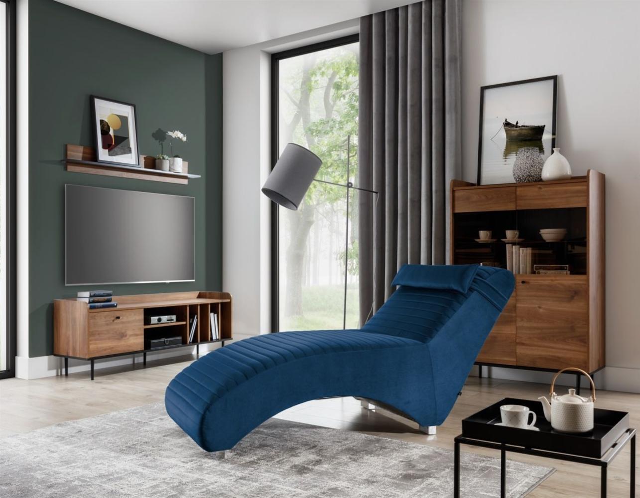 Relaxliege Liege Sessel ABRAMO in Stoff Kronos Blau Bild 1