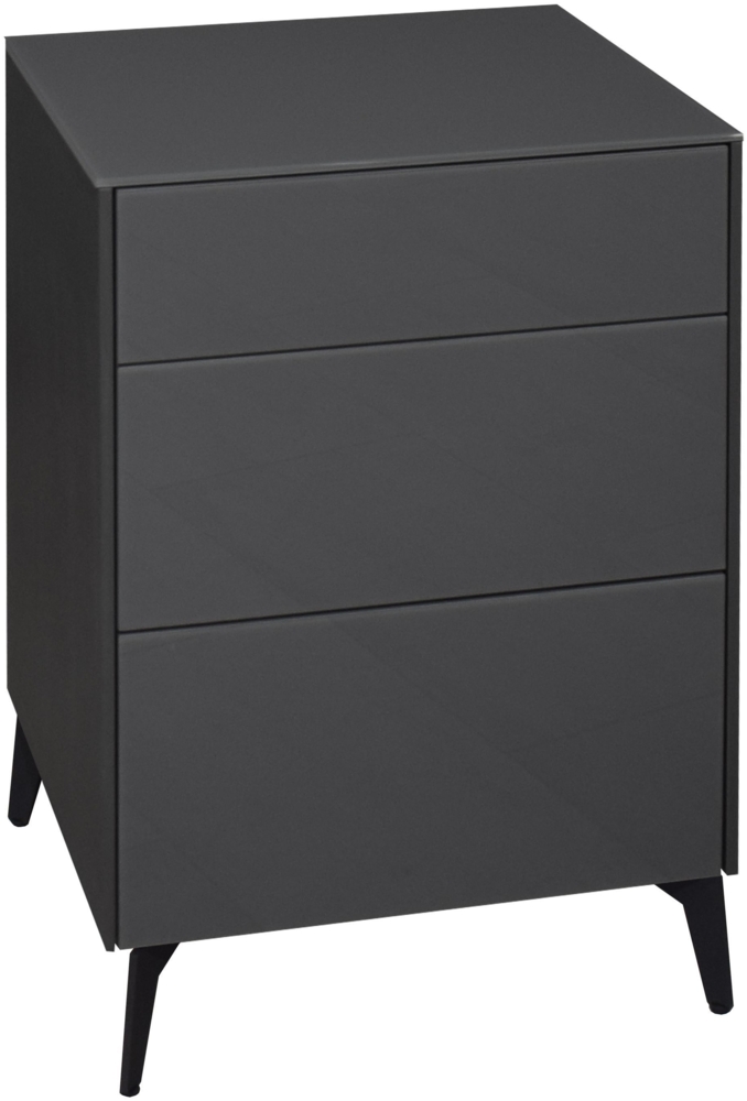 Kommode Elfi 52x42x78 Hochglanz Anthrazit/Glas Anthrazit 14790-mf Bild 1