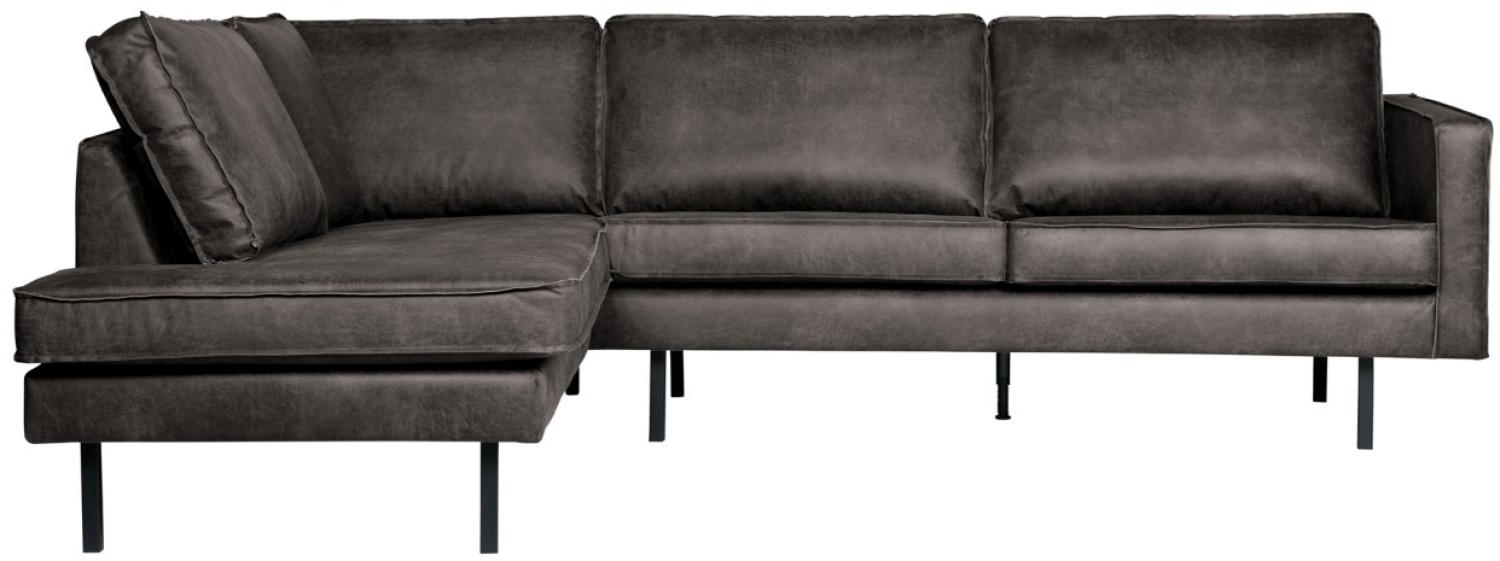 Rodeo Ecksofa Lederoptik, links Schwarz Bild 1