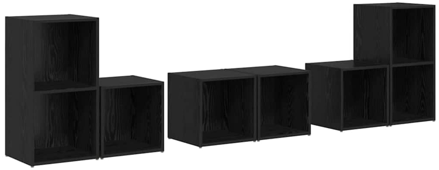 vidaXL TV-Schrankset 6 pcs Schwarz Eichen-Optik Holzwerkstoff 3393163 Bild 1