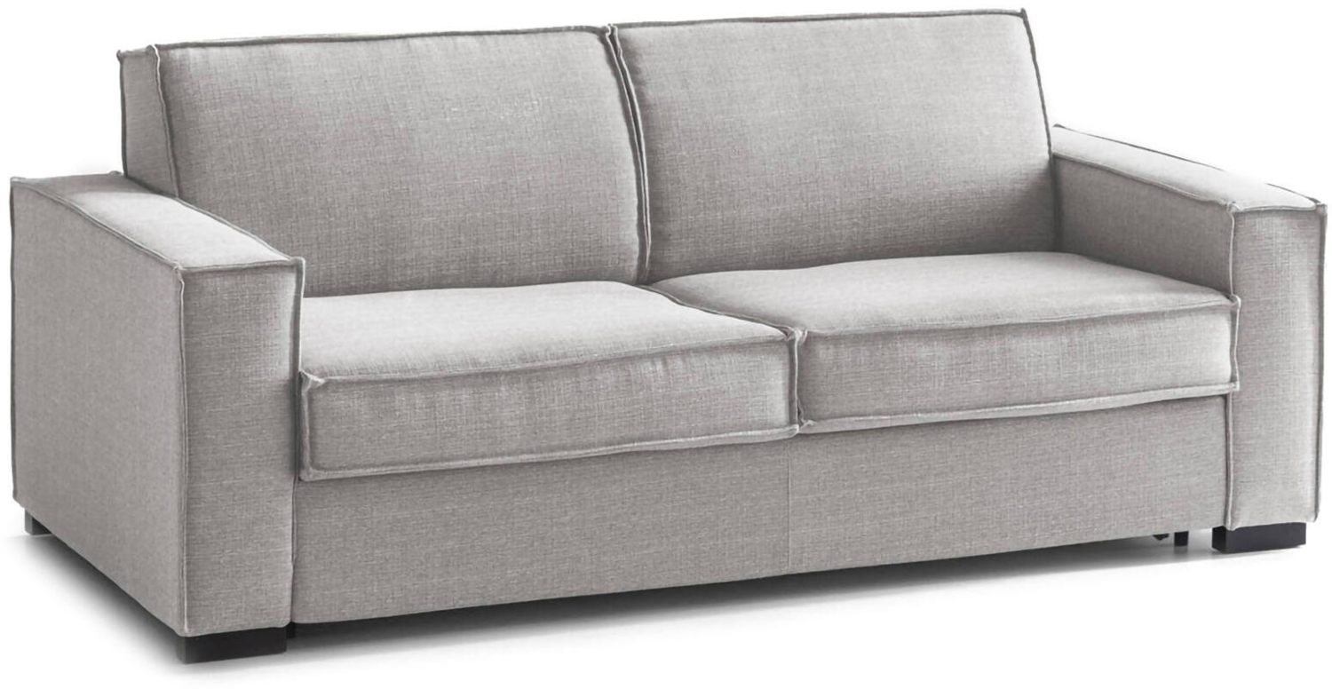 Dmora 2-Sitzer Schlafsofa Alk, Wohnzimmersofa mit drehbarer Öffnung, gepolsterter Stoff mit schmalen Armlehnen, 100 % Made in Italy, 160 x 95 x 90 cm, Grau Bild 1