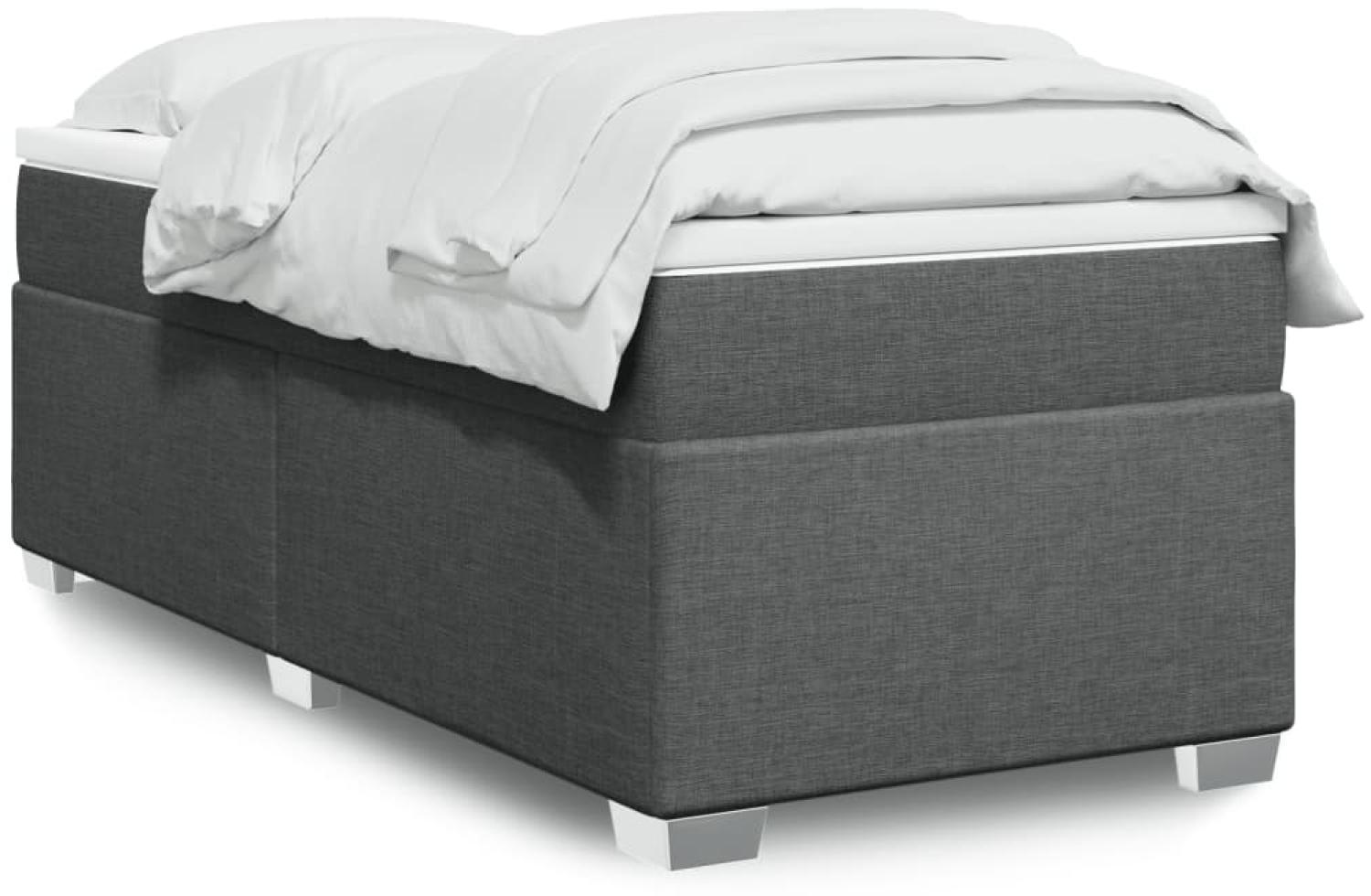 vidaXL Boxspringbett mit Matratze Dunkelgrau 90x190 cm Stoff 3285096 Bild 1