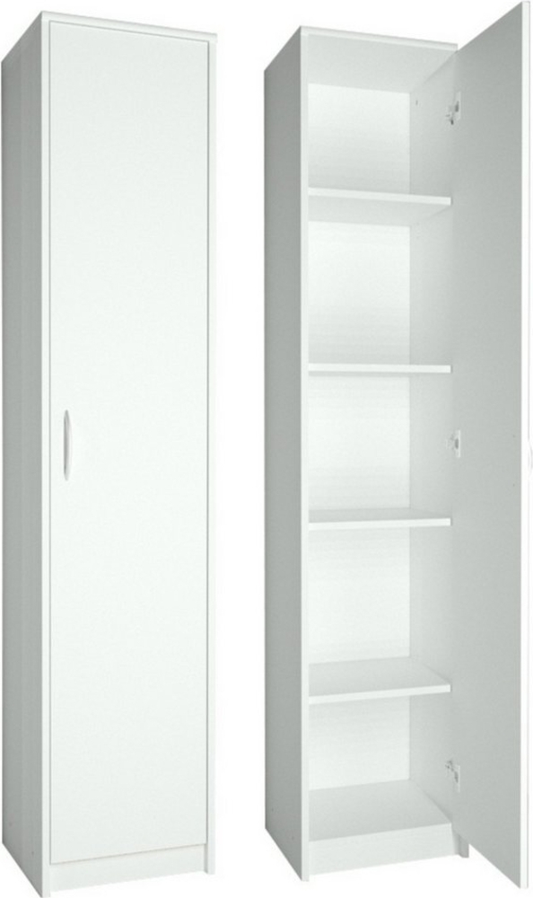 Home Collective Regal mit 5 Ebenen Aktenschrank mit 4 Einlegeböden und 1 Tür, in mattem Finish Standregal 39 cm breit weiß Bild 1