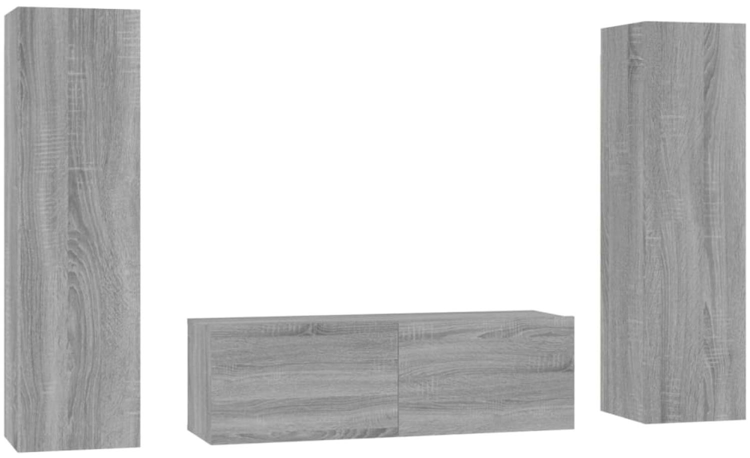 vidaXL 3-tlg. TV-Schrank-Set Grau Sonoma Holzwerkstoff 3120237 Bild 1