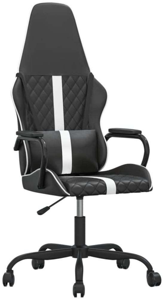 vidaXL Gaming-Stuhl mit Massagefunktion Weiß und Schwarz Kunstleder 345562 Bild 1