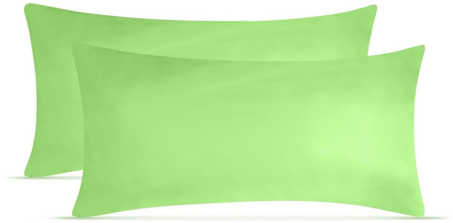 leevitex® Kissenbezüge Kissenbezug, 2er Set, feine Jersey-Qualität, 100% Baumwolle, robuster Reißverschluss Bild 1