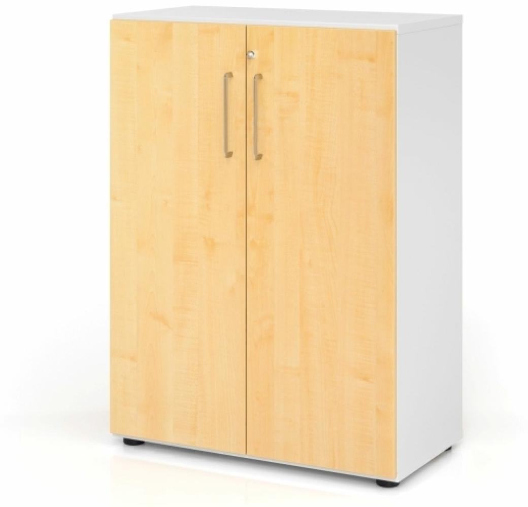 Serie 9' Schrank, Weiß/Ahorn, BxTxH 80 x 42 x 110 cm Bild 1