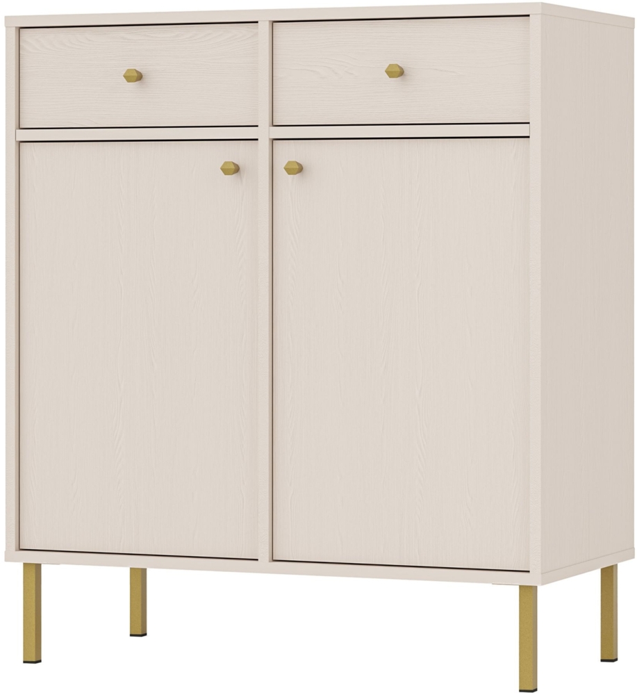 Selsey 'Oktio' Sideboard 2-türig mit 2 Schubladen, sandbeige, ca. 95 x 84 x 41 cm Bild 1