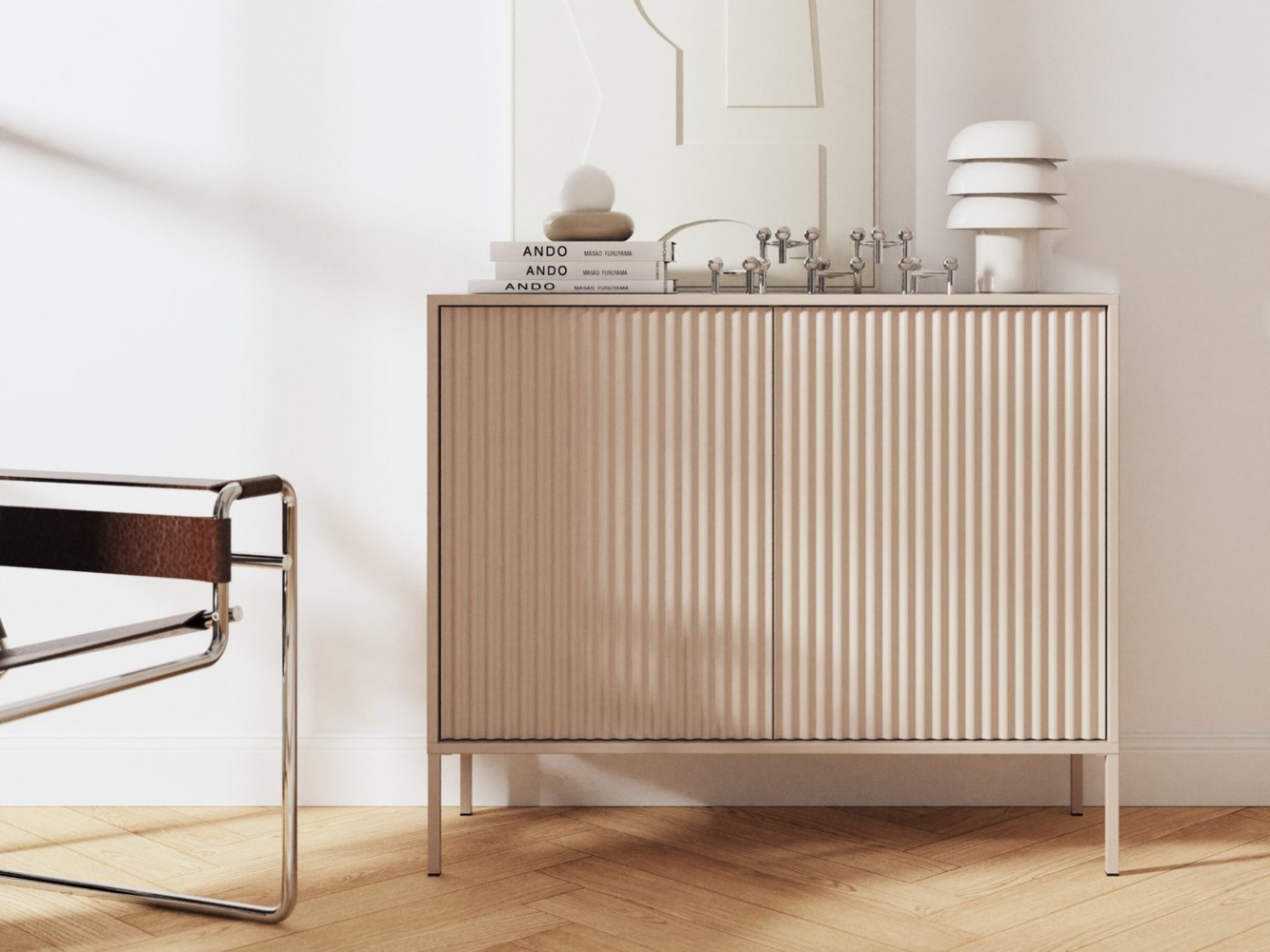 Beautysofa Kommode NOTO 100 cm mit 2 Türen, Push-to-Open (Farbe Cashmere, Modernes Design) Bild 1