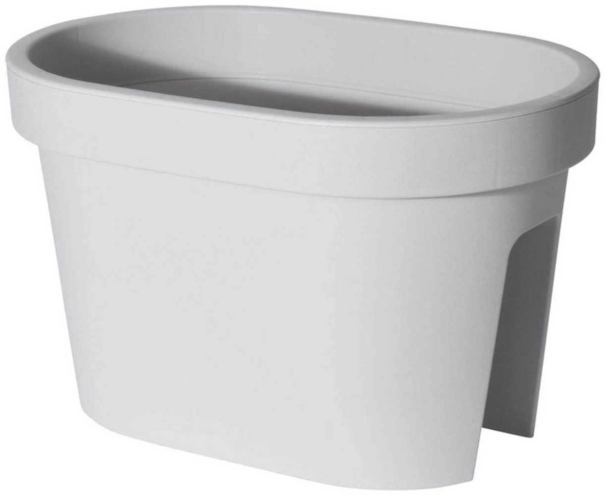 Spetebo Blumentopf Balkon Blumentopf OVAL - klein / grau (Stück, 1 St, Pflanztopf), Kunststoff Pflanzkasten zum Einhängen Bild 1