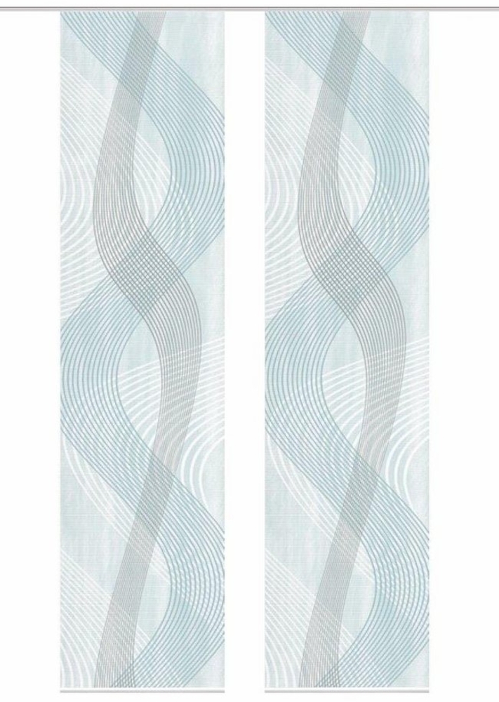 Vision S Schiebegardine 055397 2er-Set Schiebegardinen VALESI, blau, 260*60, 100% Polyester Bild 1