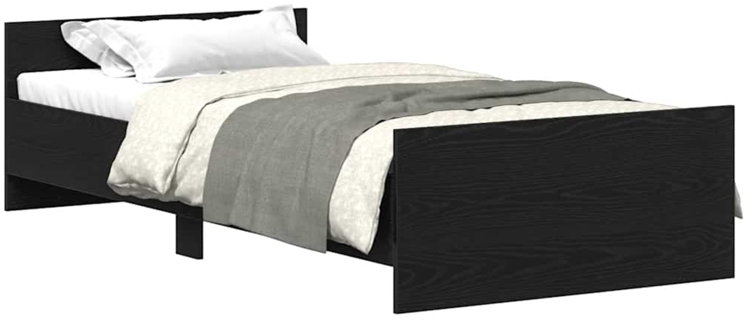 vidaXL Bettgestell ohne Matratze Schwarz Eichen-Optik 100x200 cm 862366 Bild 1