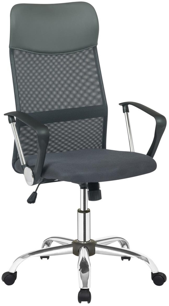 Bürostuhl Chrom Nylon, Mesh Polyurethan Grau Schwarz Chromfarben Bild 1