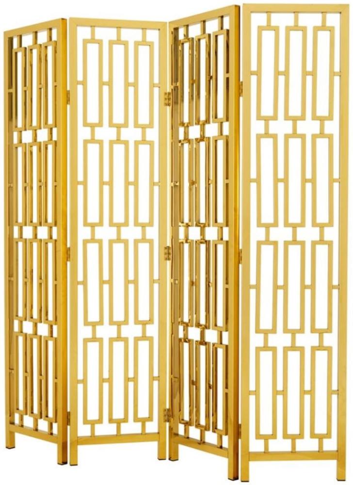 Casa Padrino Luxus Edelstahl Raumteiler Gold 200 x H. 225 cm - Limited Edition Bild 1