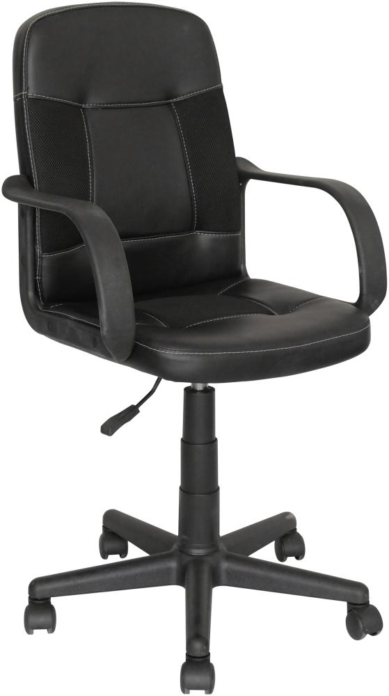 Bürostuhl >Kano< in schwarz aus Polyester/PU/Schaumstoff - 58x89x54cm (BxHxT) Bild 1
