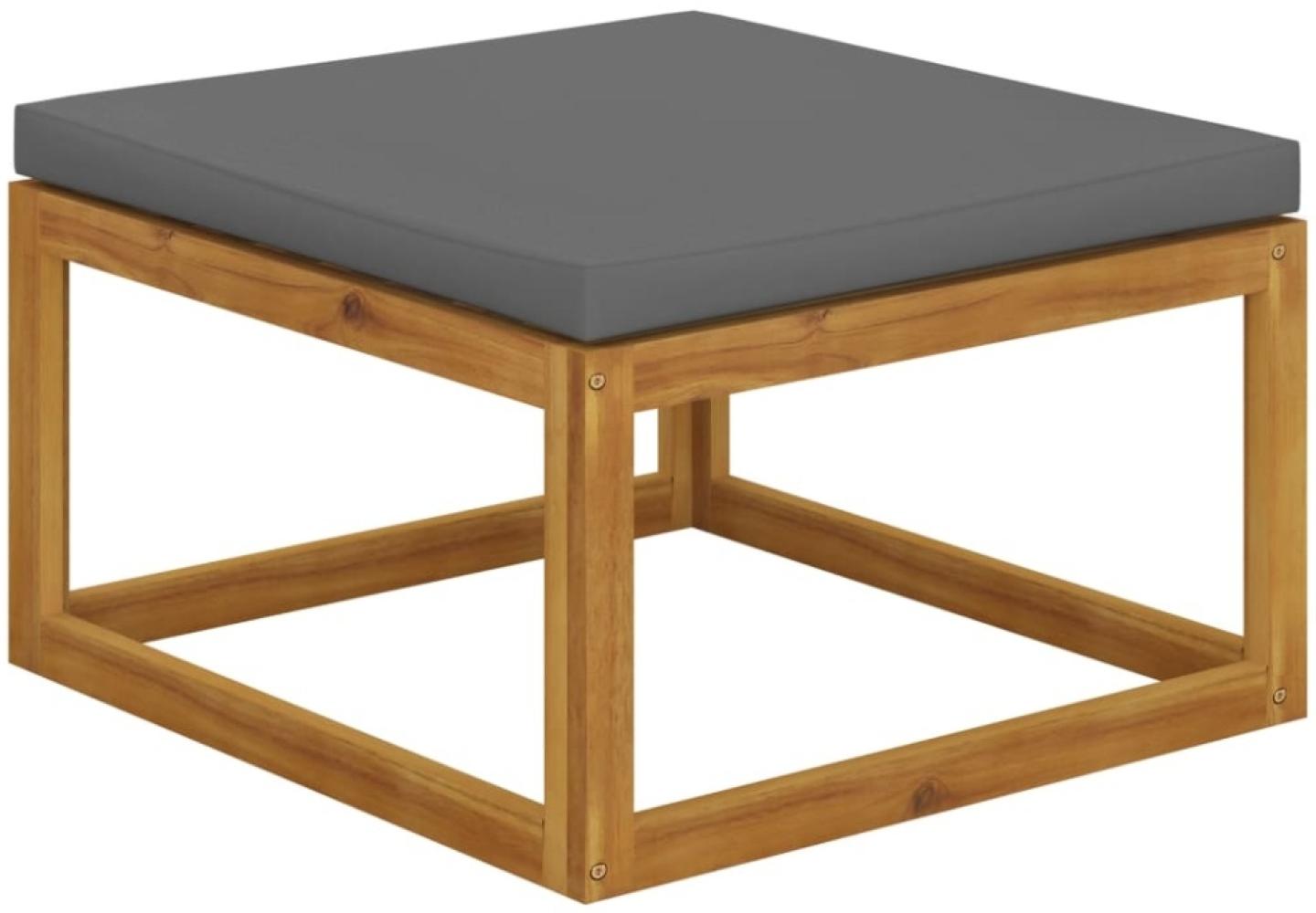 vidaXL Hocker mit Dunkelgrauem Kissen Massivholz Akazie 318557 Bild 1