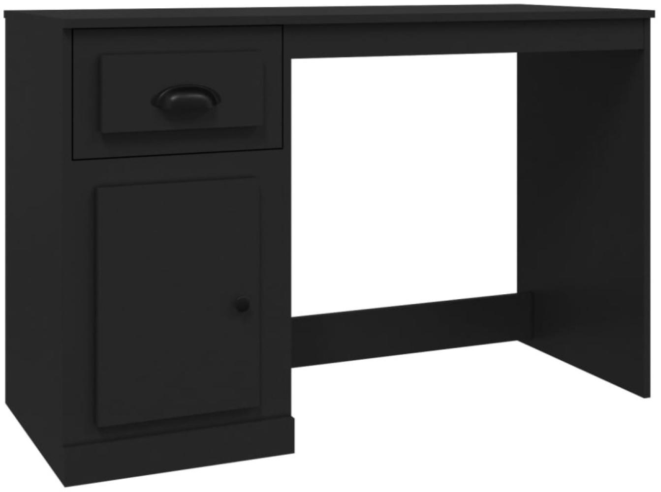 vidaXL Schreibtisch mit Schublade, Holzwerkstoff, 115x50x75 cm, Schwarz Bild 1