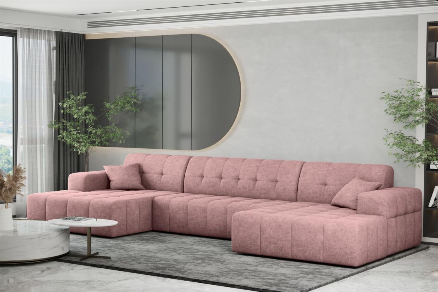 Wohnlandschaft Sofa U-Form NANCY in Stoff Perfekt Harmony Altrosa Bild 1