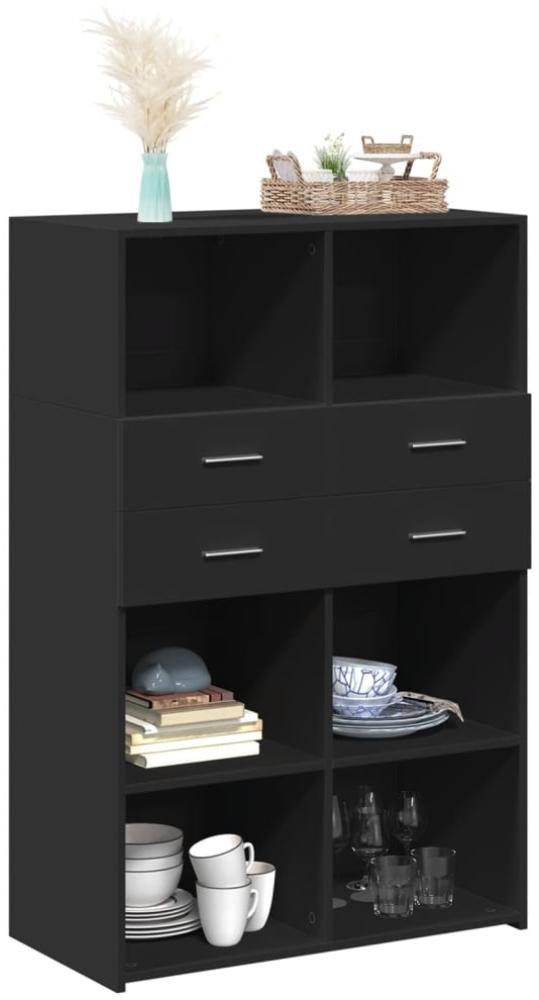 vidaXL Highboard Schwarz 80x42,5x124 cm Holzwerkstoff 3281386 Bild 1