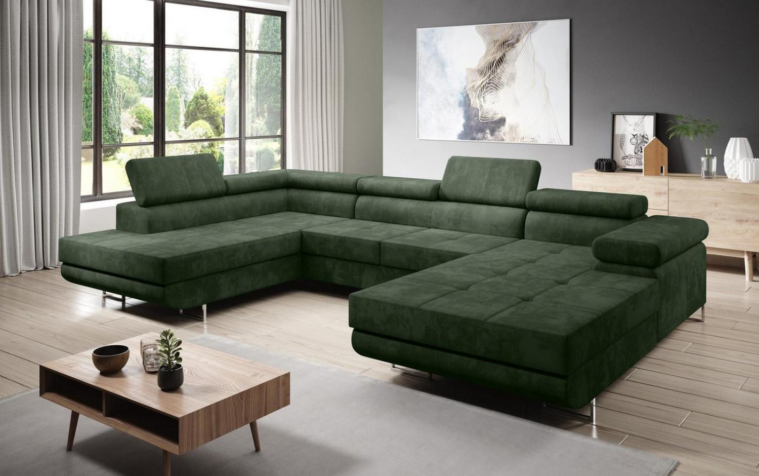 Furnix Wohnlandschaft Zante Sofalandschaft U-Sofa mit Schlaffunktion und 2 Bettkästen, Maße BxHxT: 345x90x202 cm, hochwertiger Polsterstoff in Samtoptik Bild 1