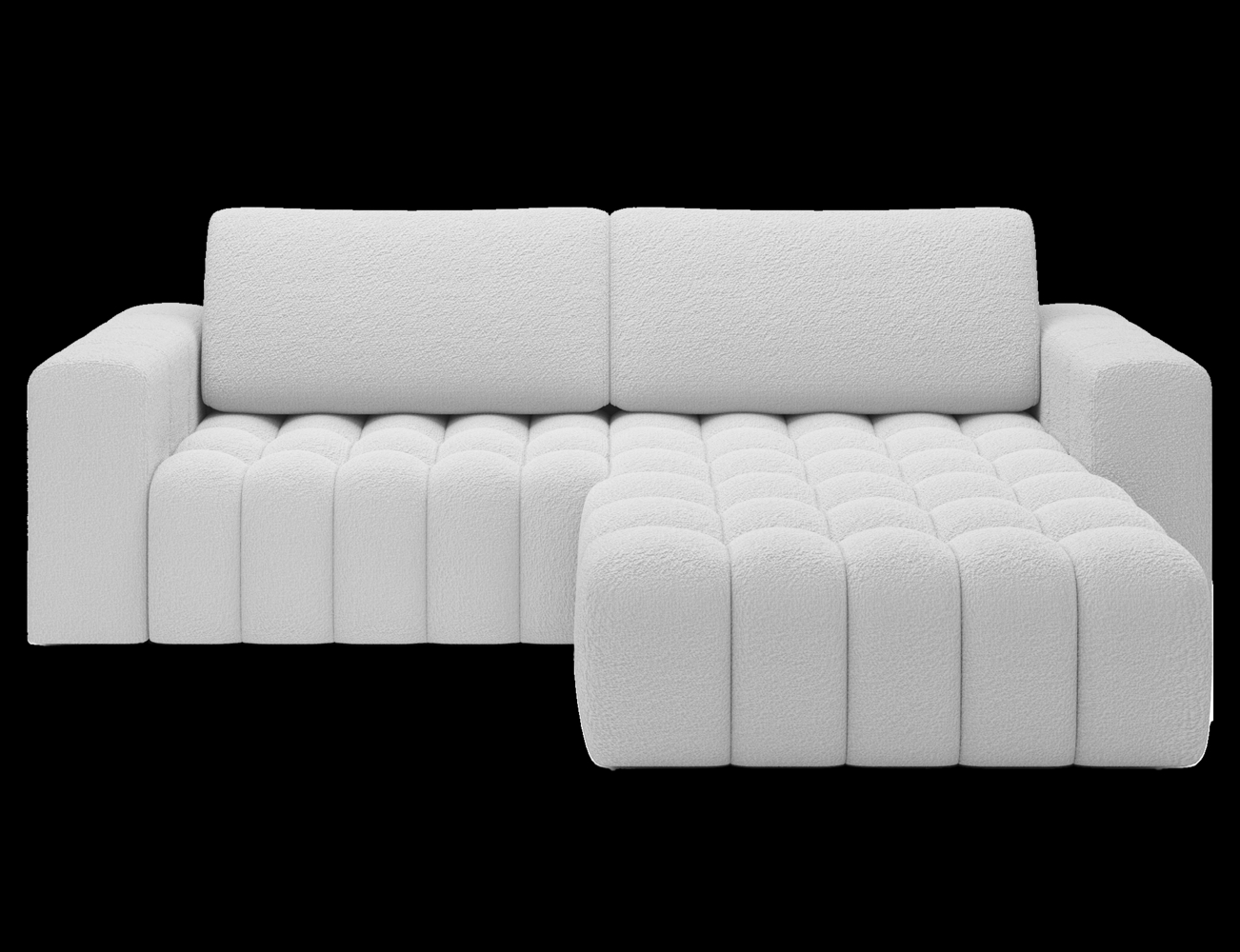 Eltap 'Bonett' Ecksofa mit Schlaffunktion, 92 x 175 x 250 cm, Dunkelcreme, Rechts Bild 1